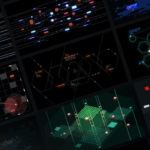PSD resources featuring futuristic sci-fi style HUD data visualization screens and other background elements.