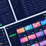 Online education product backend management dashboard application interface dark mode UI material template fig, sketch source file